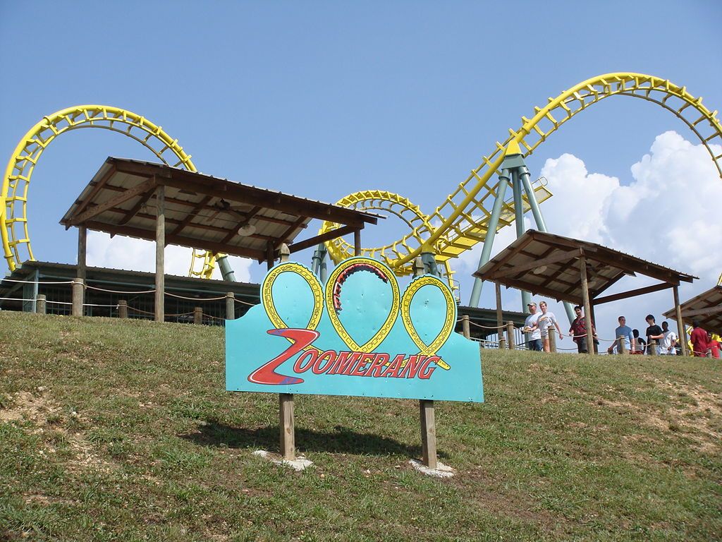 Zoomerang rollercoaster at Alabama Adventure Amusement Park