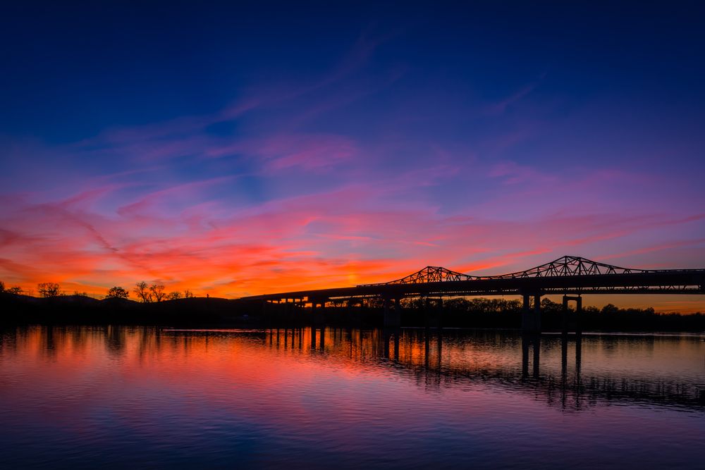 Gorgeous sunset reflecting on Ditto Landing's river