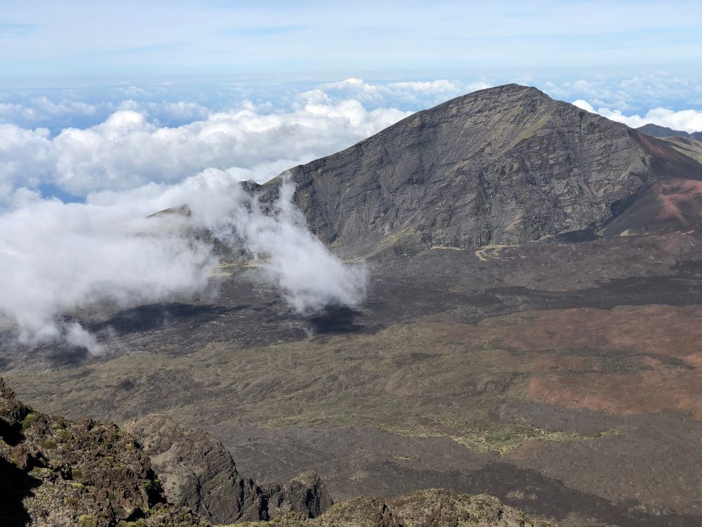 View of Haleakala crater from Kalahaku Overlook