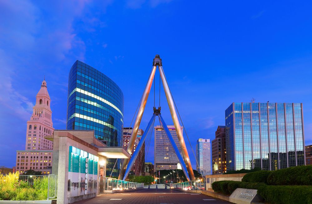 The Phoenix Gateway Bridge in Mortensen Riverfront Plaza