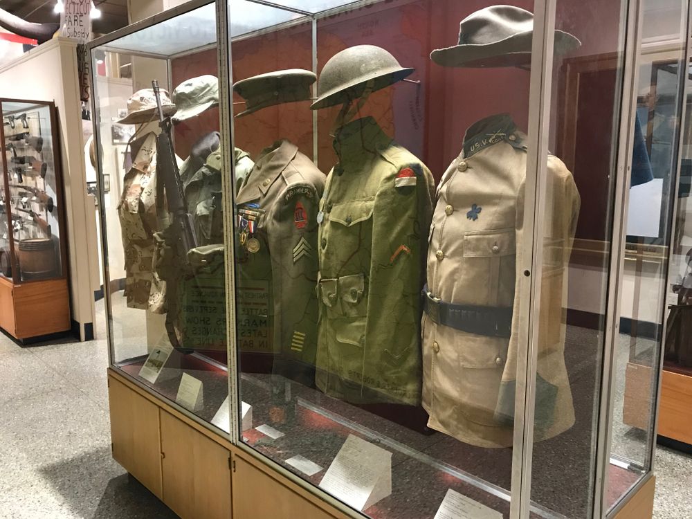 Military uniforms displayed in Museum of Connecticut History