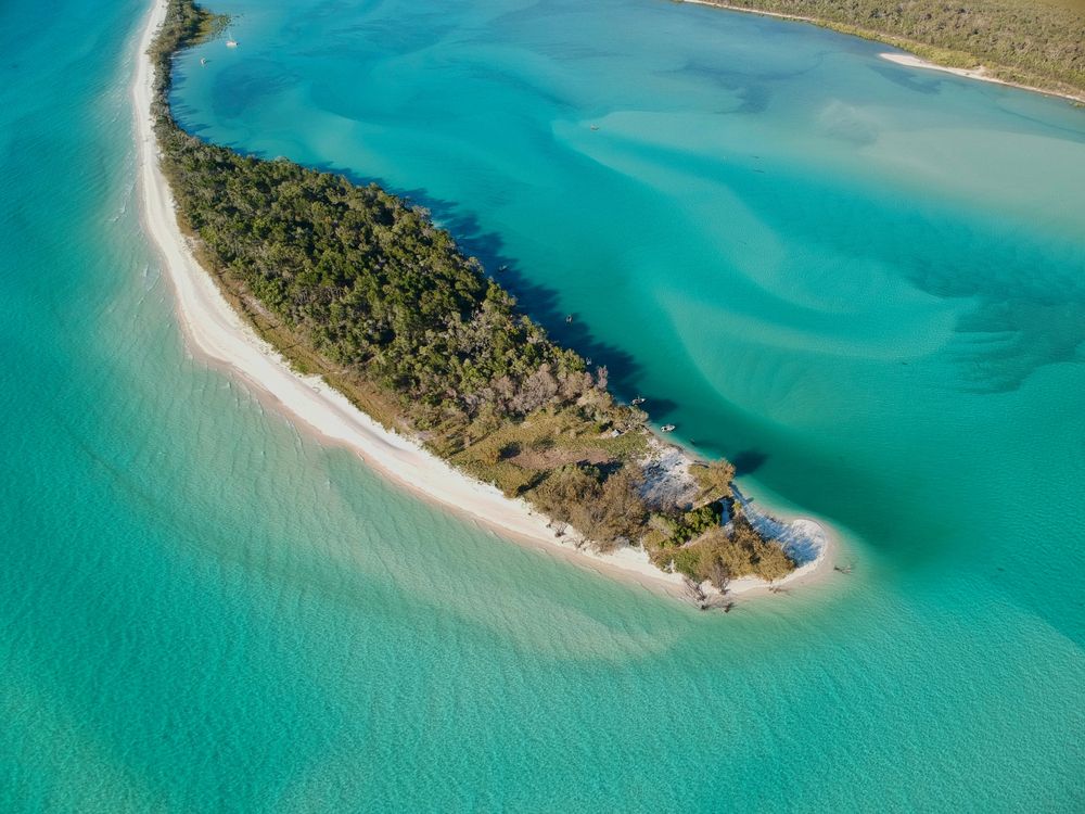 Aerial view of the beautiful Fraser Island