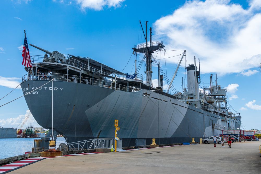 Exterior of the American Victory Ship and Museum