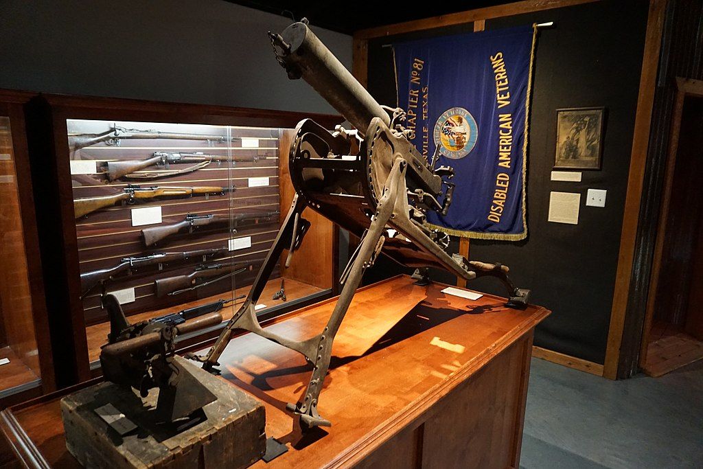 Gun exhibit in the Audie Murphy/American Cotton Museum
