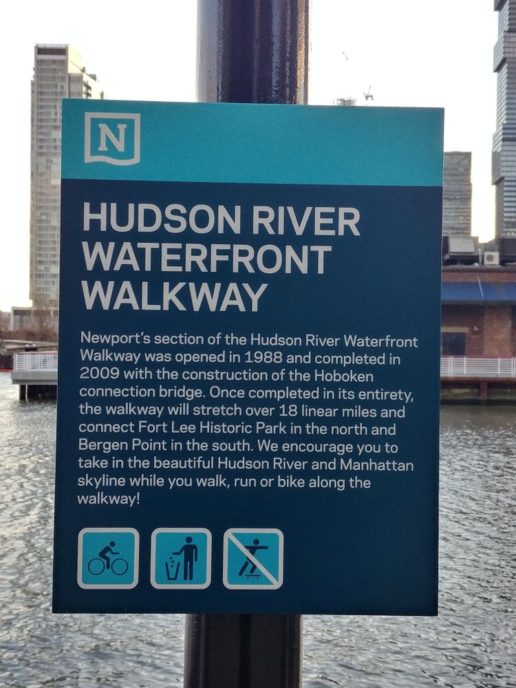 Signage of Hudson River Waterfront Walkway