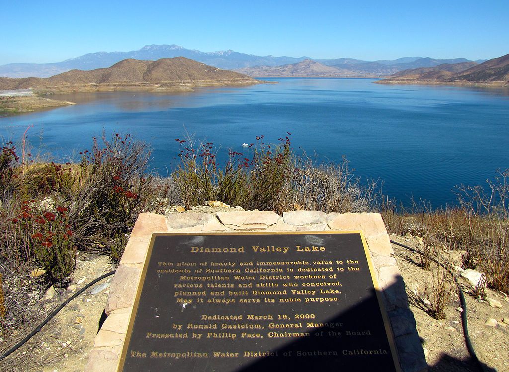 Marker of Diamond Valley Lake