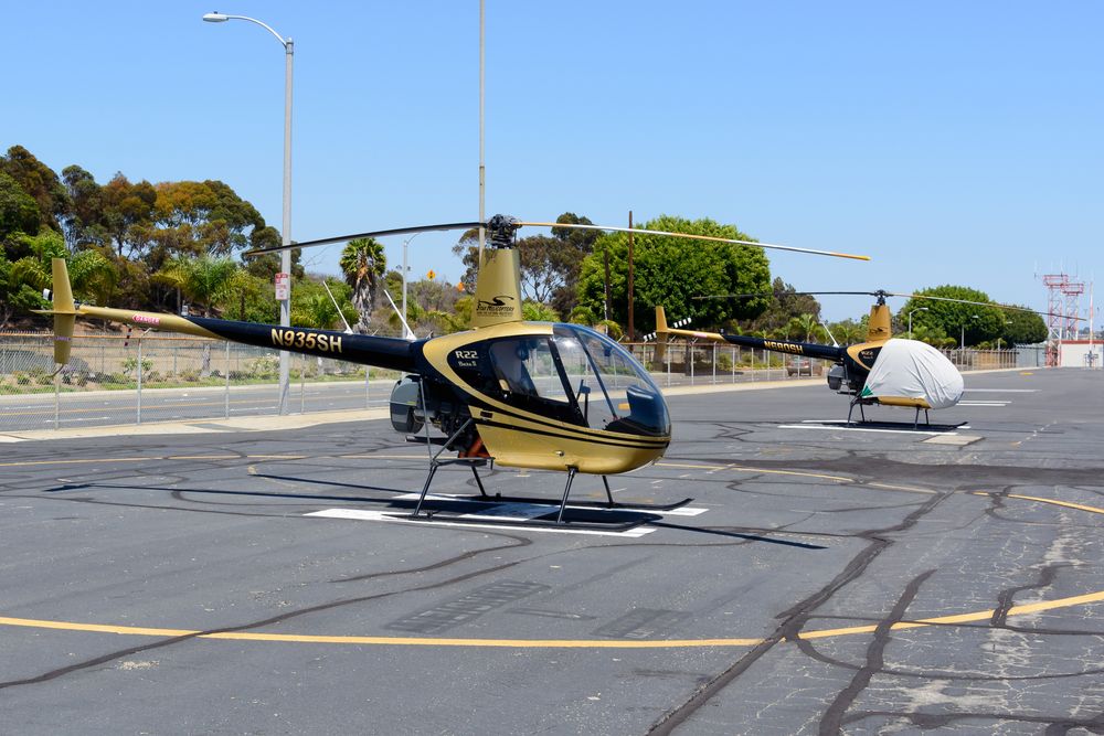View of parked Star Helicopters