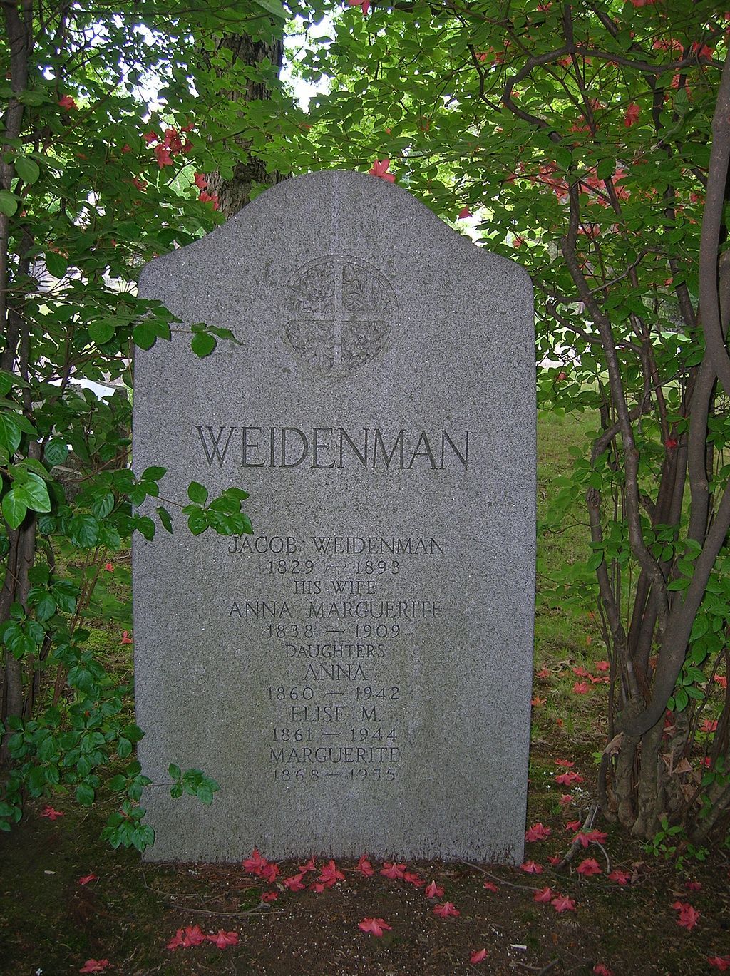 Headstone at Cedar Hill Cemetery