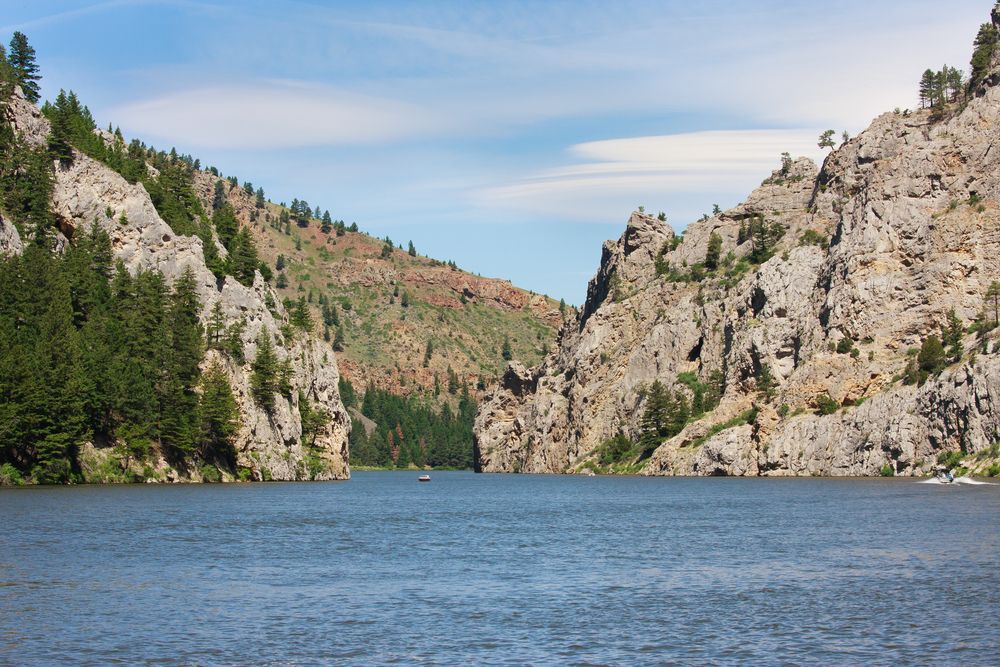 Scenic view of the Gates of the Mountains