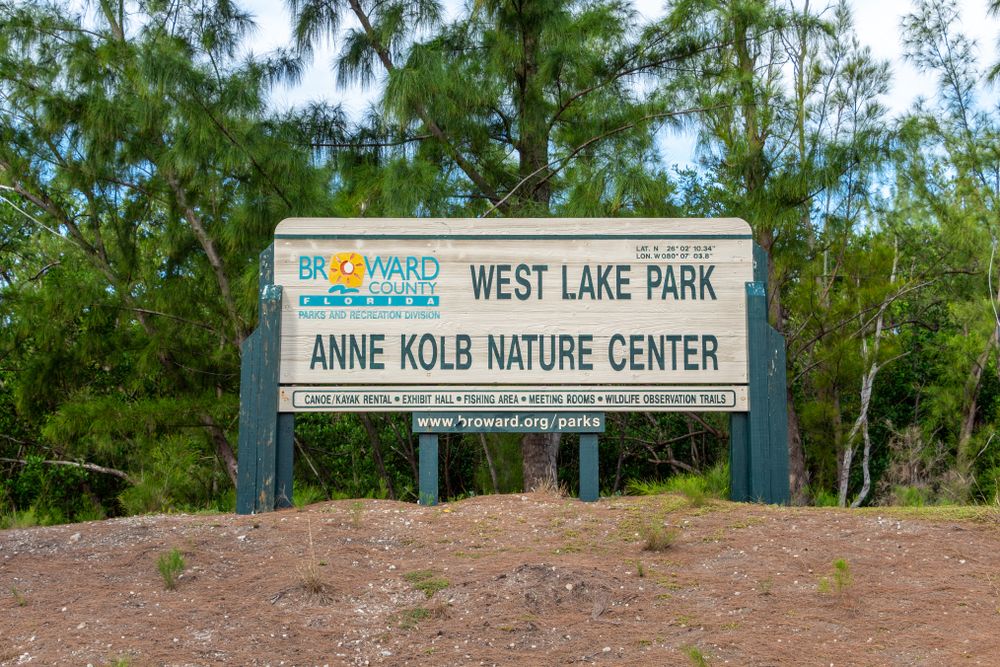 Welcome sign of Anne Kolb Nature Center