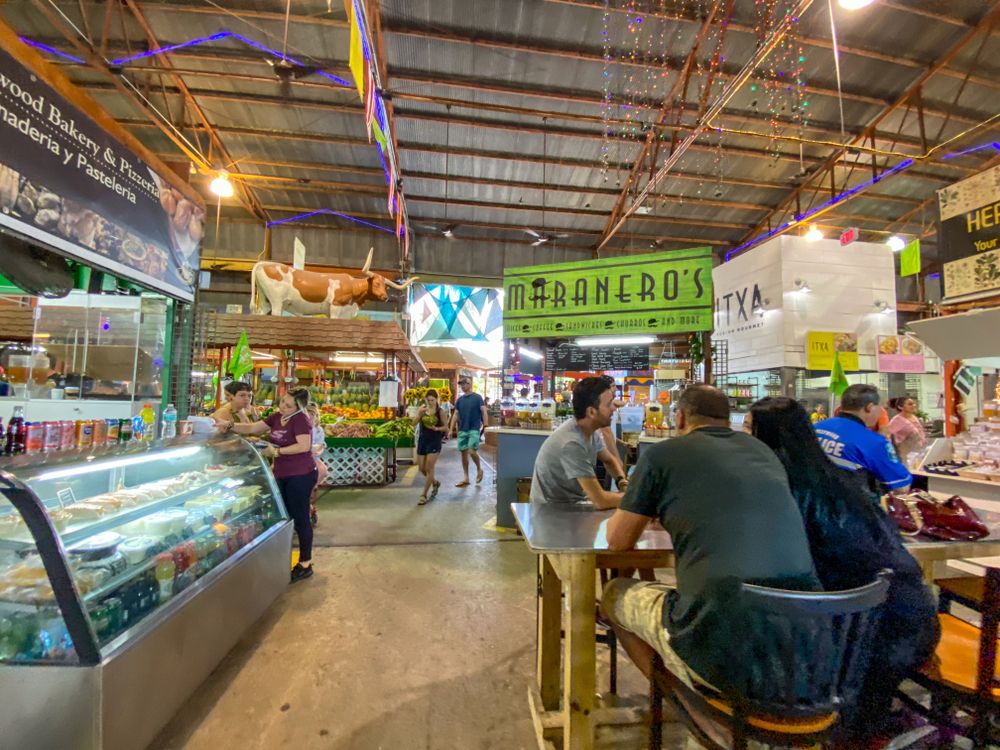 People dining in Yellow Green Farmers Market