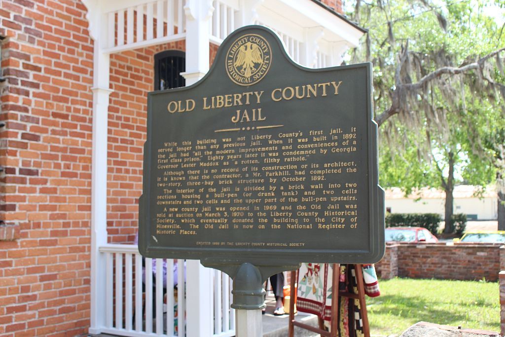 History marker of Old Liberty County Jail