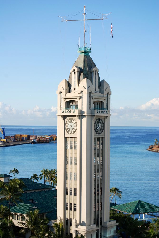 Aerial view of the Aloha Tower