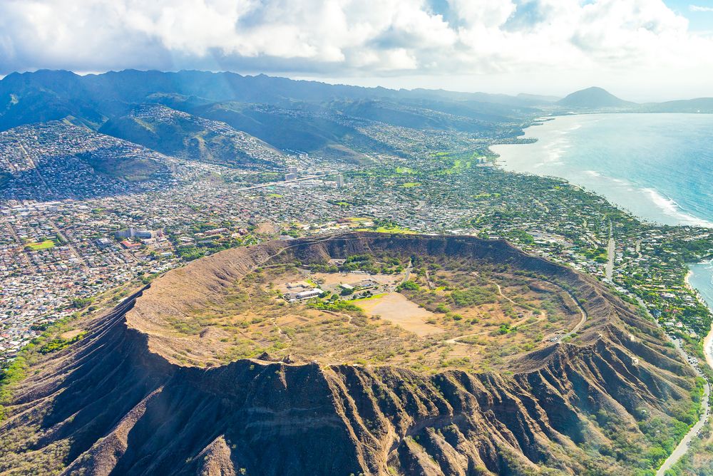 Aerial view of Diamond Head