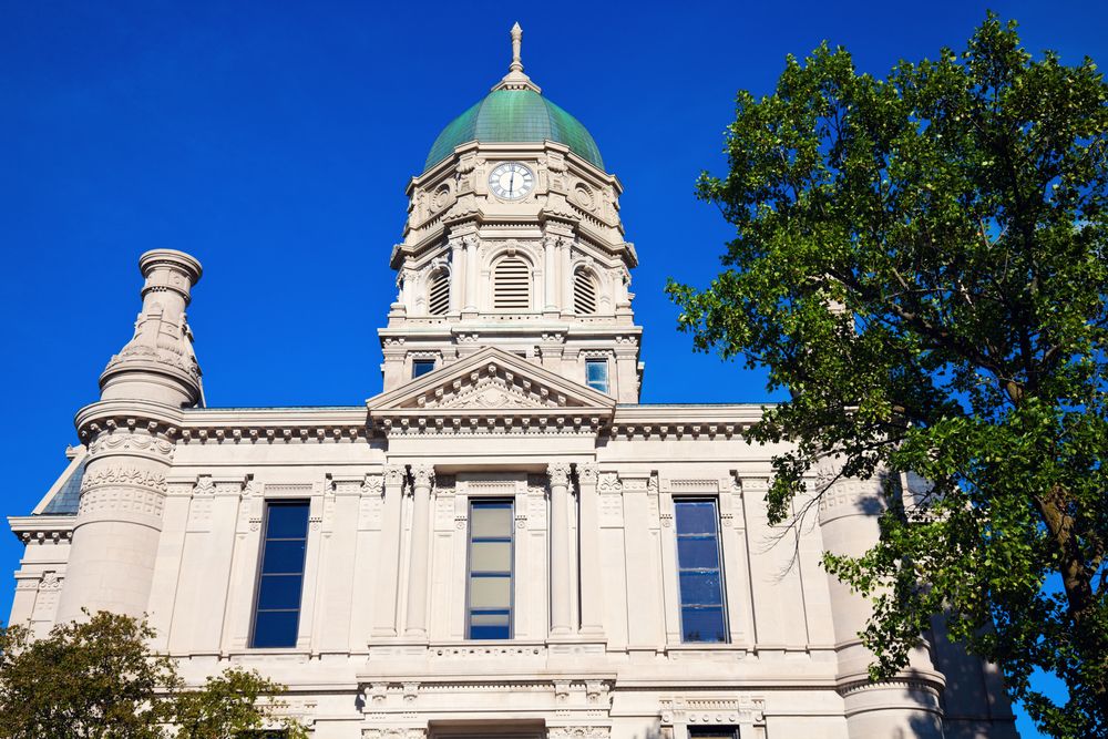 Front View of the Historic Kosciusko County Courthouse Building