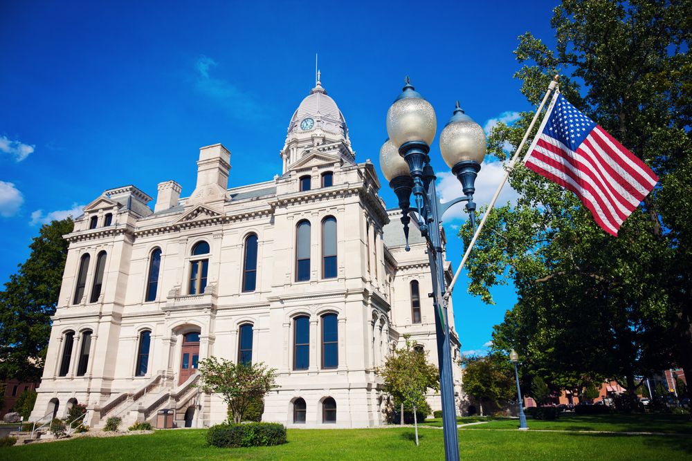 Front View of the Historic Kosciusko County Courthouse Building