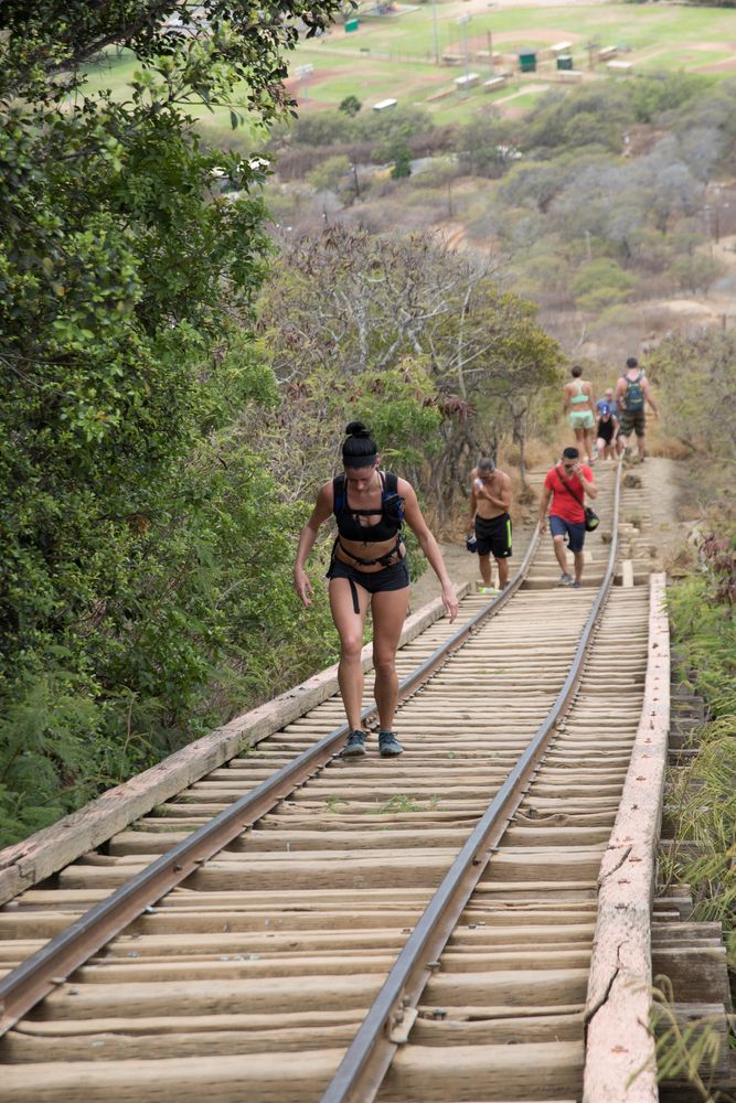 Hikers at the Koko Crater Trail