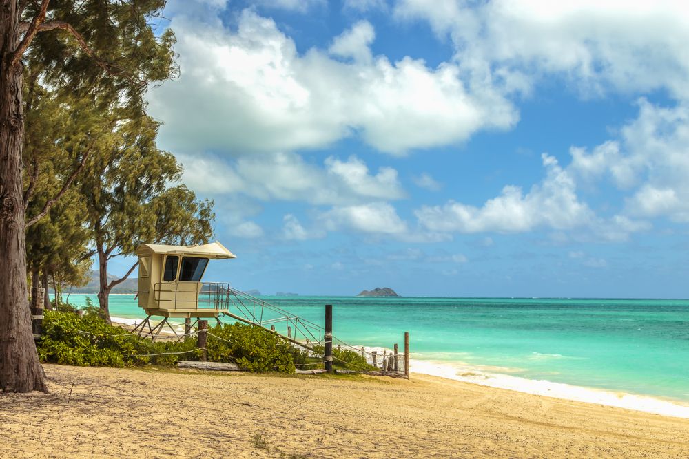 Lifeguard station at Waimanalo Beach