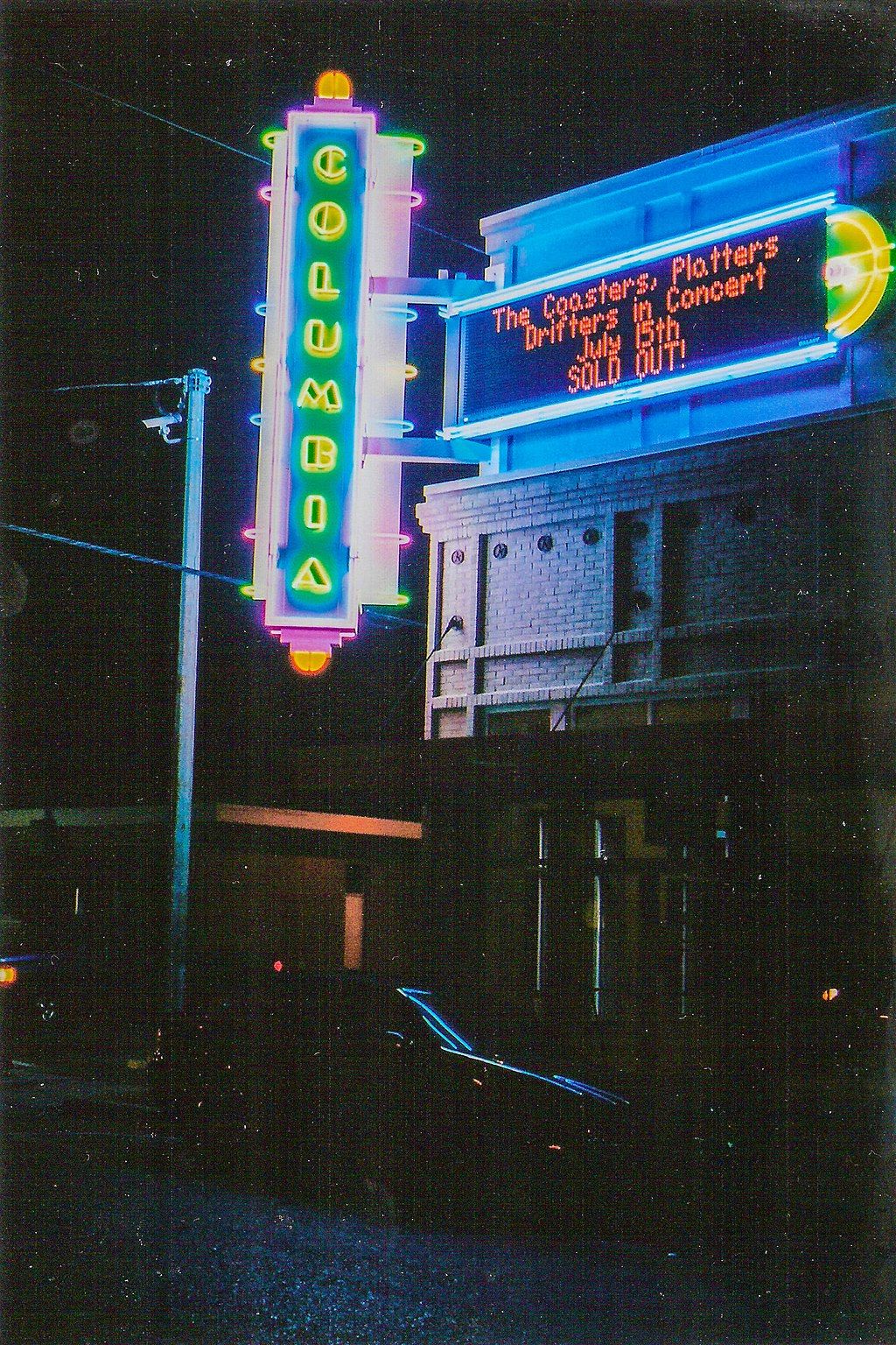 Neon sign of Columbia Theatre