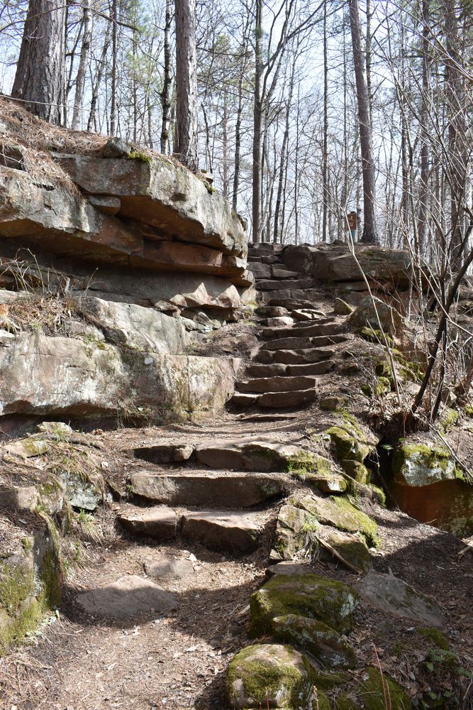 Stone steps along Banning State Park's trail