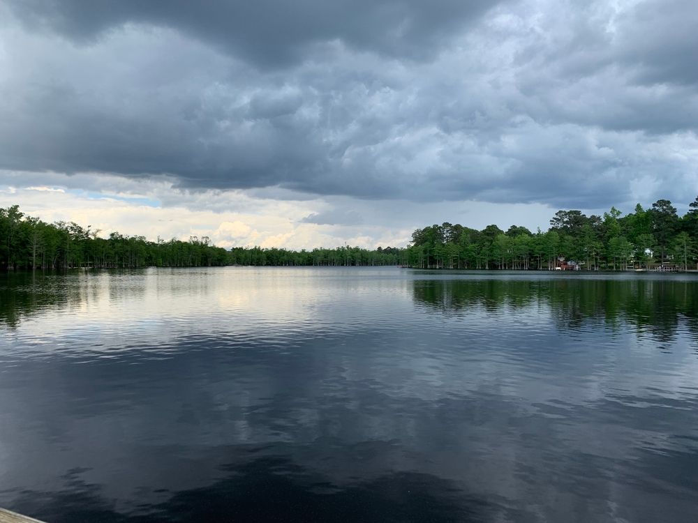 The calm waters of Hope Mills Lake
