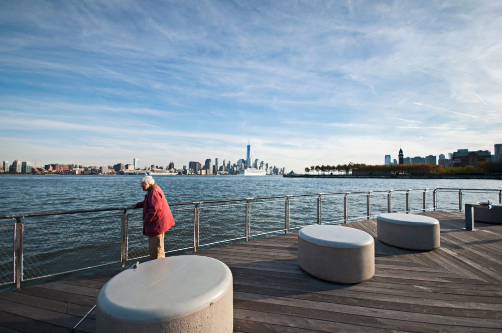A person at Hudson River Waterfront Walkway