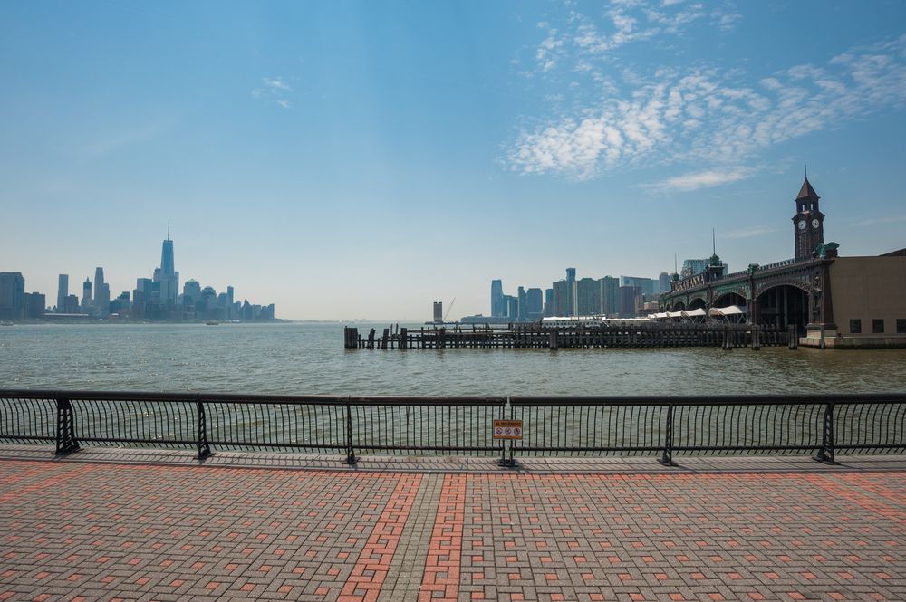 View of Hudson river from Pier A Park