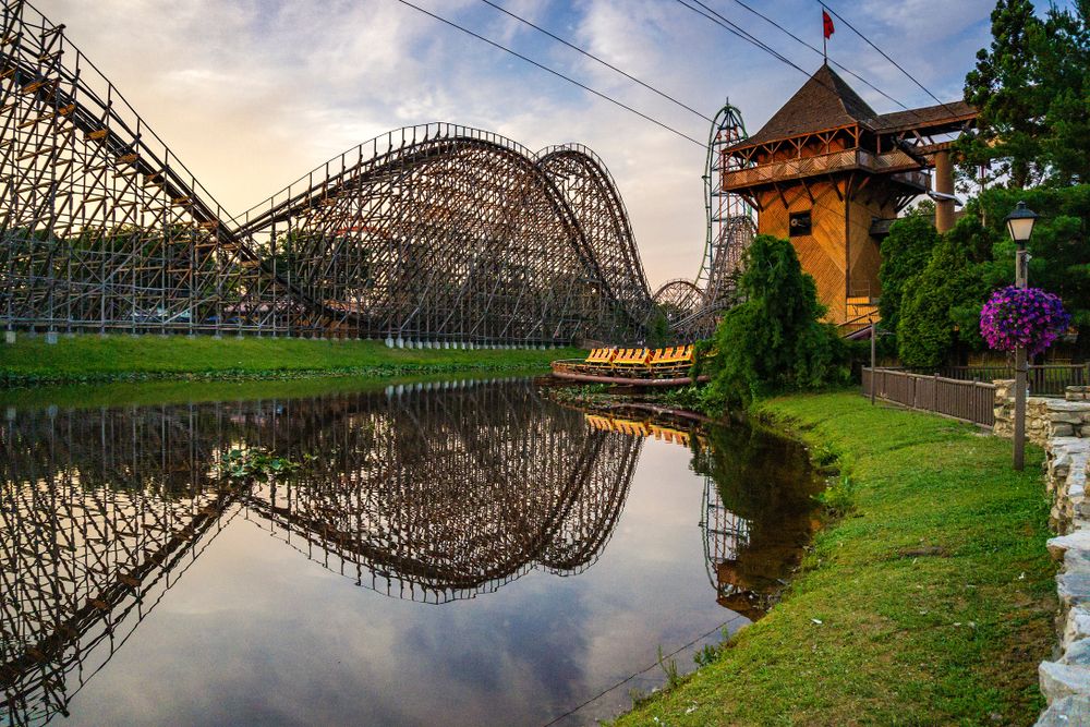 A rollercoaster at Six Flags Great Adventure