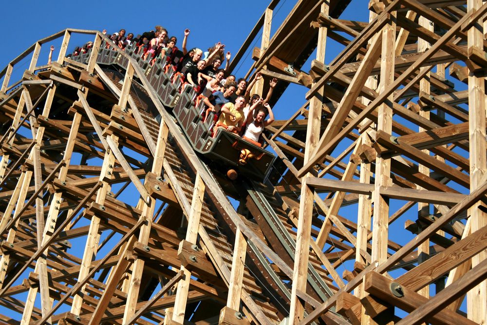 People riding the rollercoaster at Six Flags Great Adventure