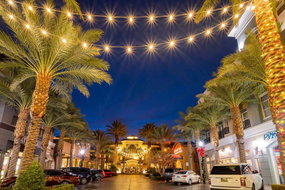 Night scene at The District at Green Valley Ranch