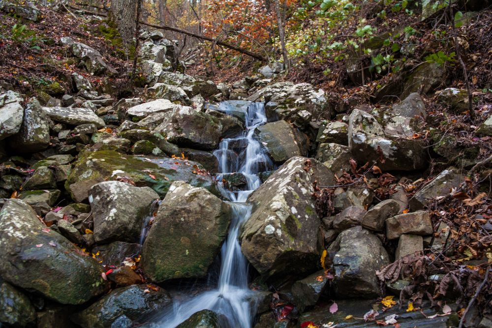 A waterfall at Talimena National Scenic Byway