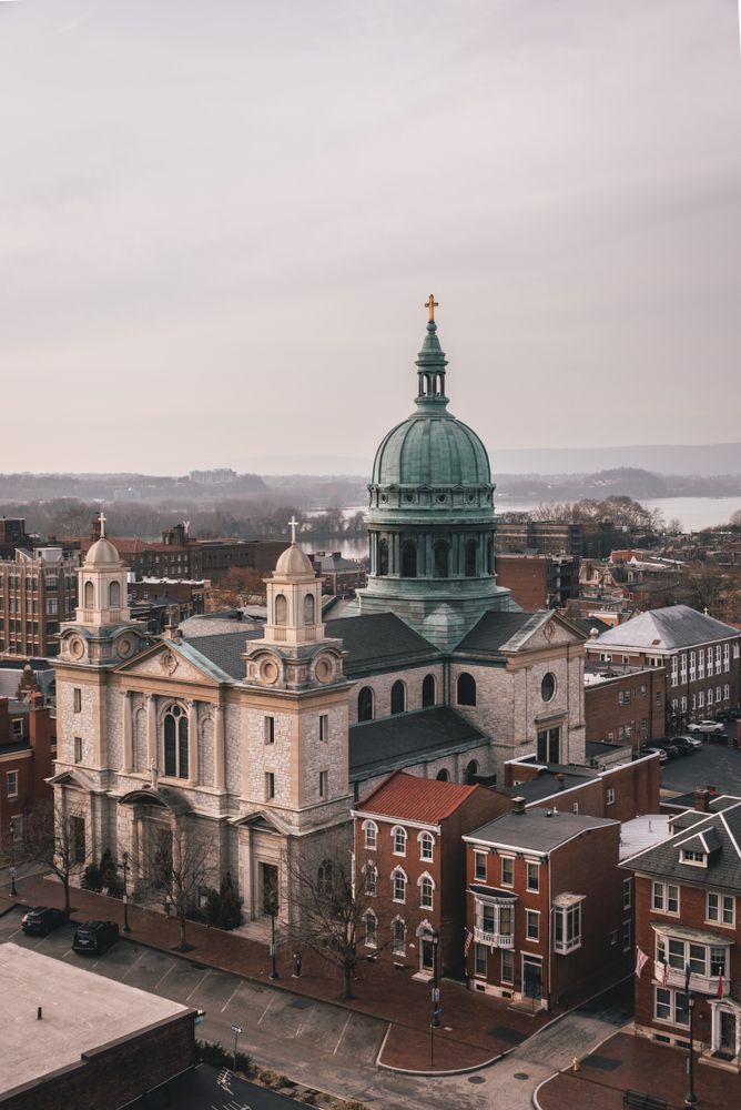 Aerial view of the Cathedral of Saint Patrick