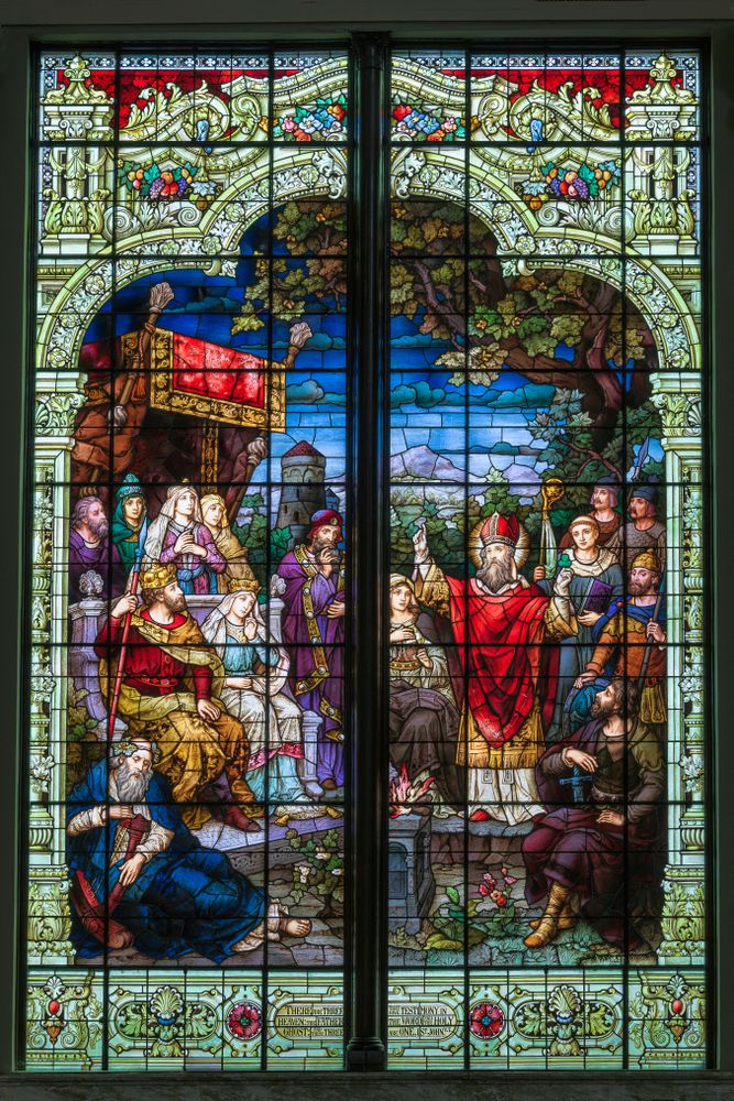 Stained glass window in the Cathedral of Saint Patrick