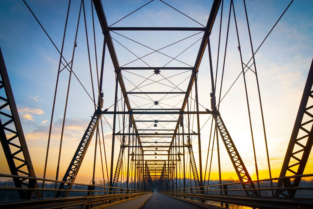 View of the sunset from Walnut Street Bridge