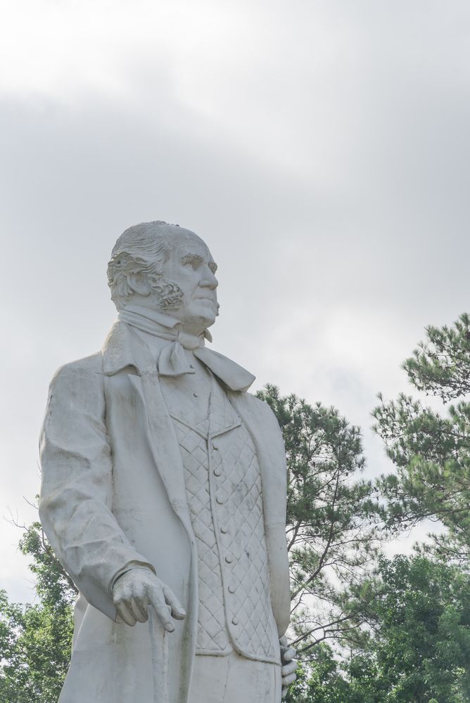 Close view of the Sam Houston Statue