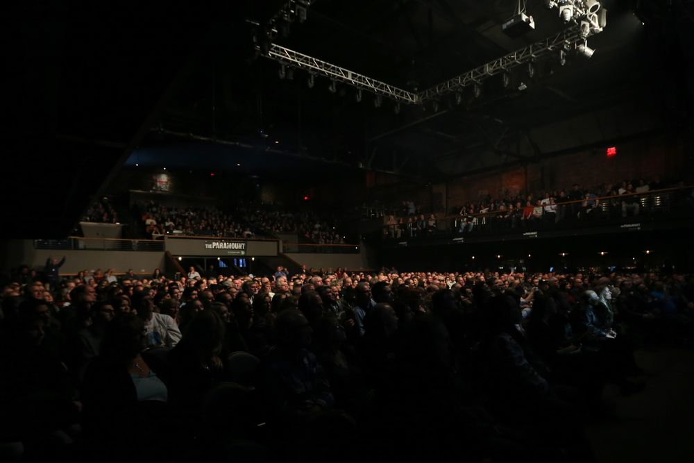 Audience watching a performance at paramount.