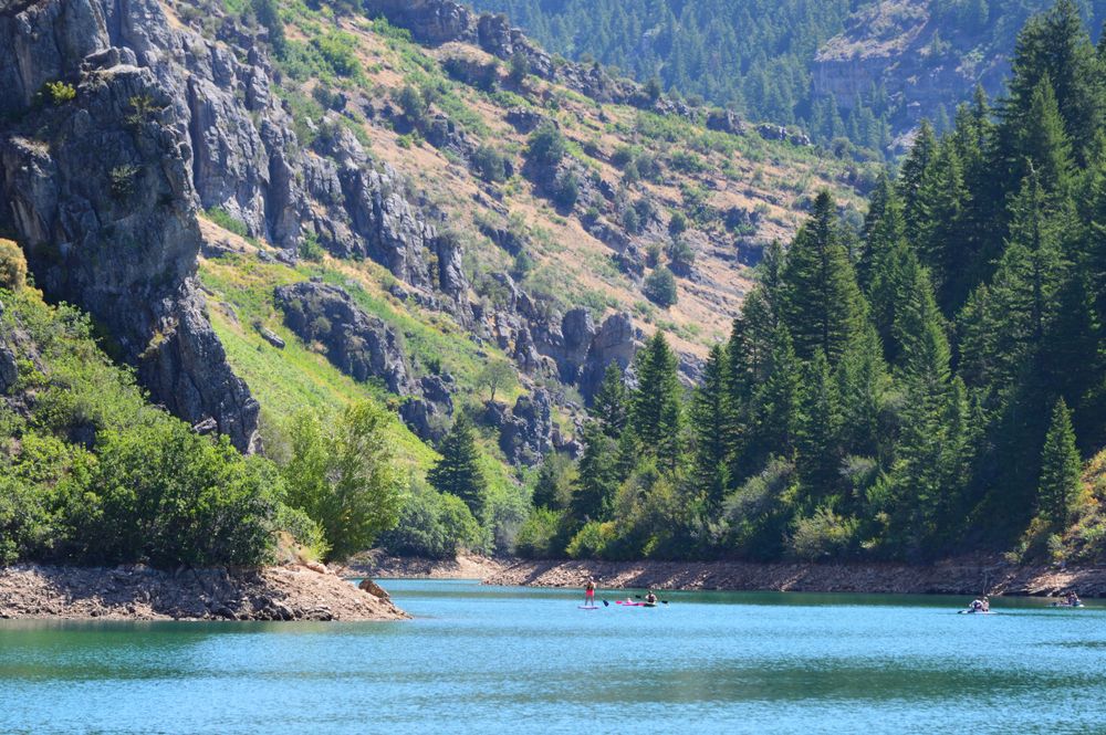 Kayakers on Causey Reservoir