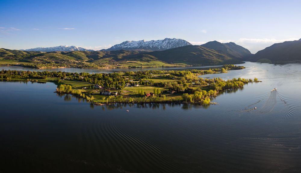 Aerial view of Pineview Reservoir