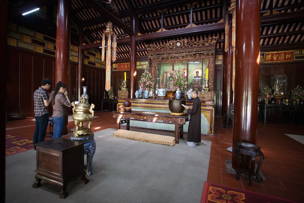 Interior of the Thien Mu Pagoda
