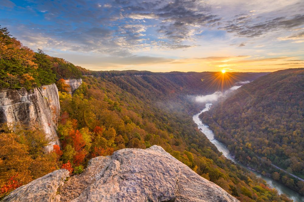 View of new river gorge from Endless Wall Trail