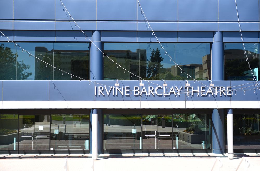 Building sign of Irvine Barclay Theatre