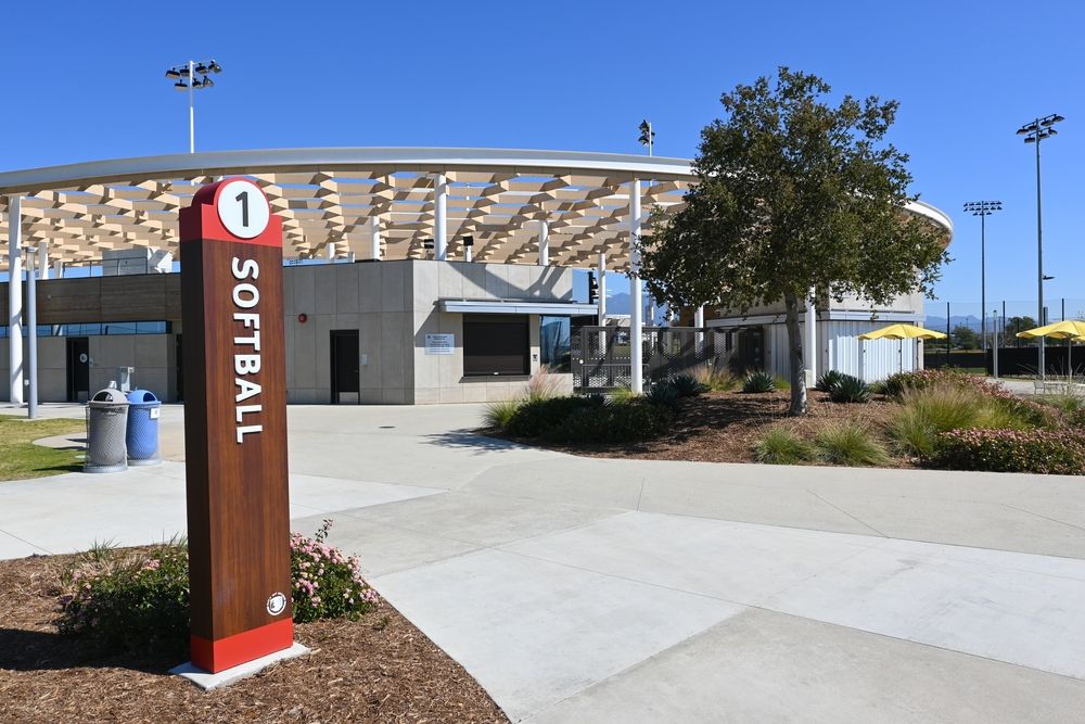 Softball stadium at Orange County Great Park