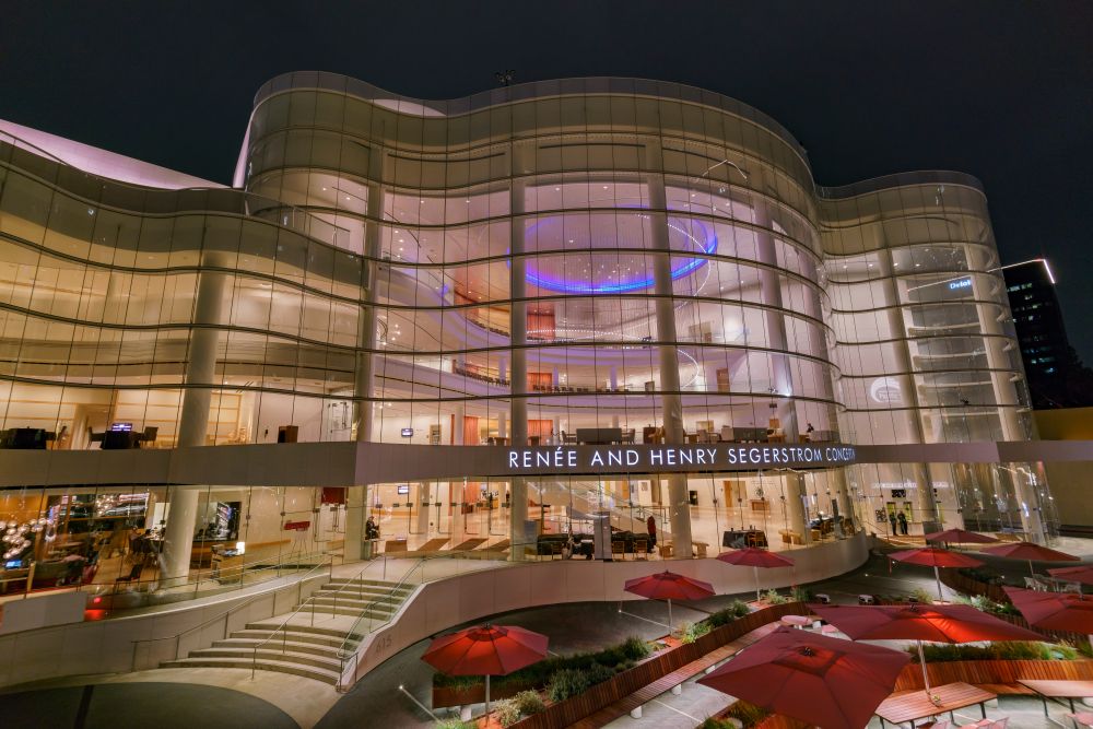 Night lights of the Segerstrom Center for the Arts