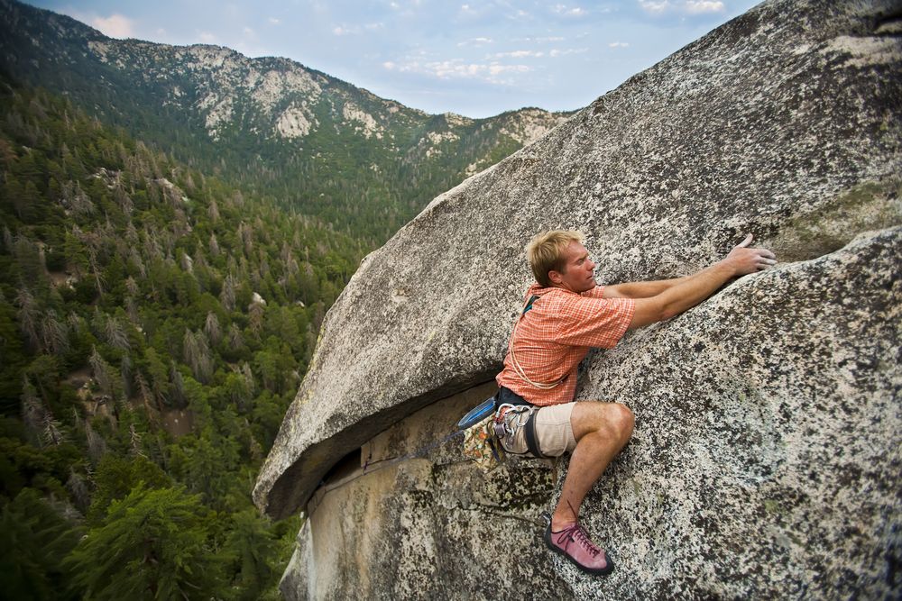 Rock climbing on Suicide Rock