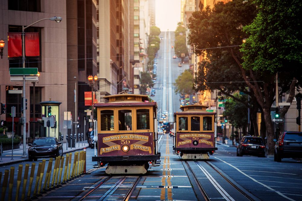 View of the Iconic Cable Cars