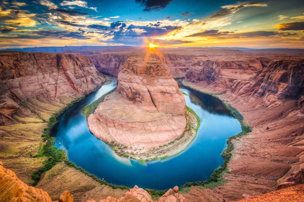 Aerial view of Horseshoe Bend