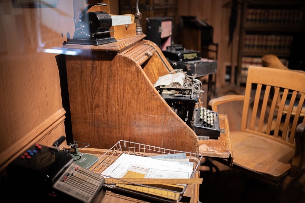 Vintage typewriter inside Museum of Idaho