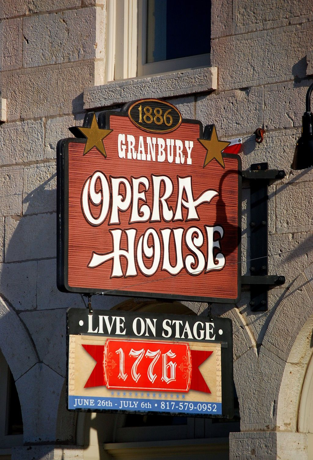 Signage of Granbury Opera House