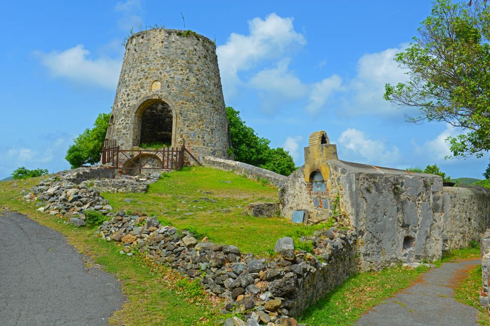 Windmill Ruin in Annaberg plantation in Virgin Islands National Park