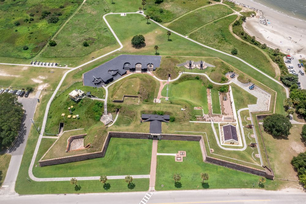 Aerial view of Fort Moultrie
